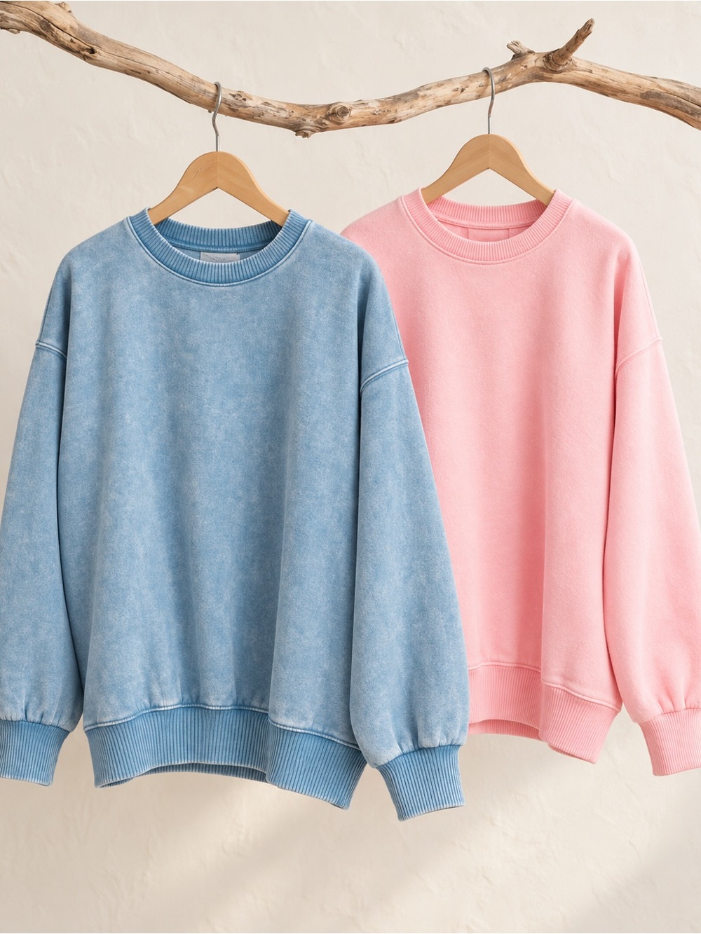 344. Zenana  Classic Crewneck Sweatshirt - Blue or Pink